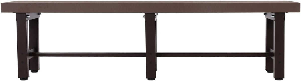 Mendler HWC-K60 Aluminium Garden Bench Sofa Park Bench Balcony Bench Weatherproof WPC 150 cm Brown - QUORE