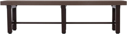 Mendler HWC-K60 Aluminium Garden Bench Sofa Park Bench Balcony Bench Weatherproof WPC 150 cm Brown - QUORE