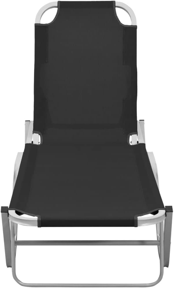 vidaXL Sunbed aluminum and textilene black - QUORE
