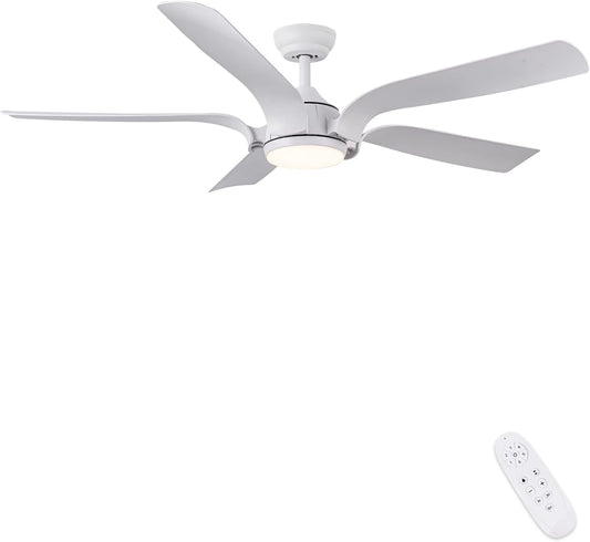 CJOY Plafondventilator met Lamp, LED Plafondventilator met Verlichting 142 cm Dimbaar, Plafondventilator Met Licht 3 Kleurtemperatuur 3000K/4000K/6500K, Zomer- en Wintermodi