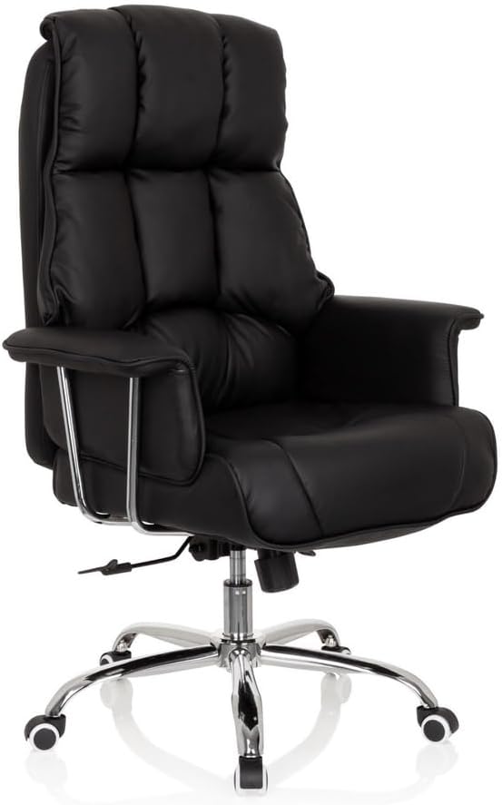 hjh OFFICE 706814 XXL managersstoel Commander kunstleer zwart bureaustoel dik gevoerd, kantelfunctie, hoge rugleuning, zwart 2