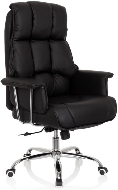 hjh OFFICE 706814 XXL managersstoel Commander kunstleer zwart bureaustoel dik gevoerd, kantelfunctie, hoge rugleuning, zwart 2
