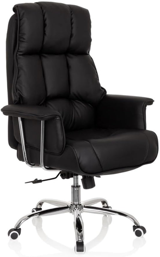 hjh OFFICE 706814 XXL managersstoel Commander kunstleer zwart bureaustoel dik gevoerd, kantelfunctie, hoge rugleuning, zwart 2