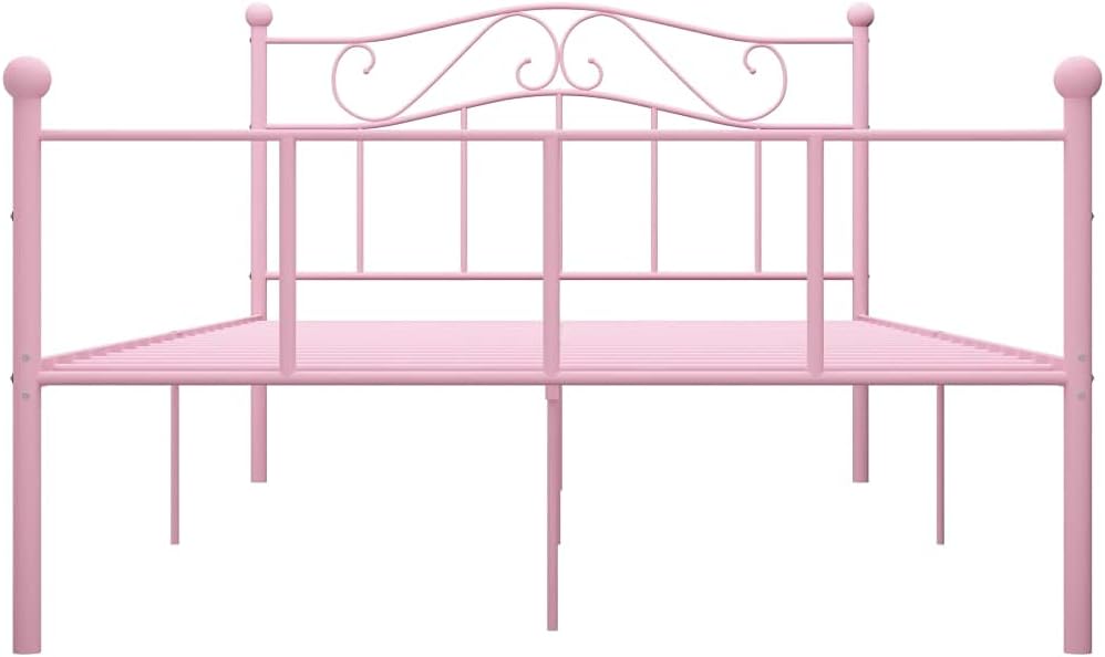 vidaXL Bedframe metaal roze 160x200 cm