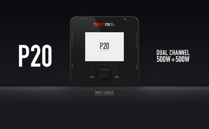 ISDT P20 Lipo snellader, DC 500WX2 20A Dual Smart oplader voor Life, LiIon, LiPo (1-8S)/LiHv (1-70S)/Pb (1-12S); NiMH/Cd(1-16S) accu's