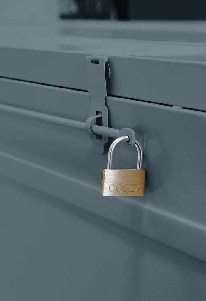 COGEX - Set van 3 afsluitbare metalen kisten grijs - 70 l (700 x 330 x 310) + 100 l (800 x 390 x 340) + 150 l (900 x 450 x 370)