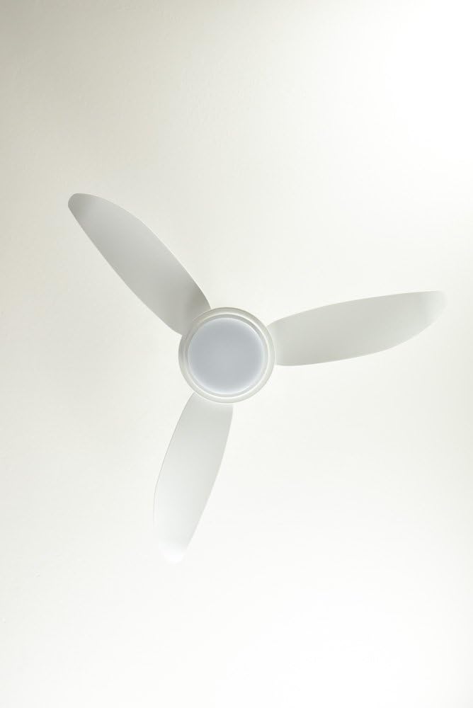 moderne design Plafondventilator Pepeo Raja met dimbare LED-verlichting en afstandsbediening - 122cm - Wit - Energiezuinige stille DC Motor - 3 lichtkleuren - Omkeerbare winter- en zomerstand, timer