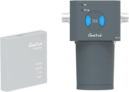 LinkTap Slimme irrigatiebesturing met 2 zones, voor binnen en buiten, vereist gateway, werkt op batterijen, automatische regenstop, beter bereik dan wifi, compatibel met LinkTap 1 inch debietmeter