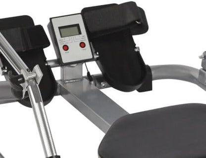 Home Rowing Machine, Hydraulic Fitness Rowing Machine, Resistance 15-55 kg, Adjustable Load Capacity 120 kg, Training Device with LCD Display for Full Body Training - QUORE