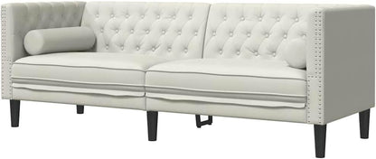 vidaXL Chesterfield Style 3 Seater Sofa with Bolsters Velvet Cream Color 3 Seater Sofa 3 Seater Sofa 3 Seater Sofa 3 Seater Sofa 3 Seater Sofa - QUORE