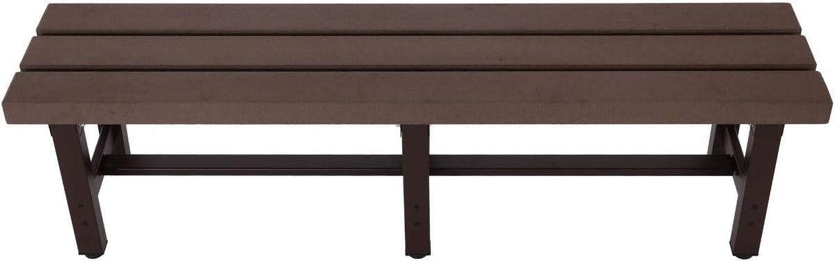 Mendler HWC-K60 Aluminium Garden Bench Sofa Park Bench Balcony Bench Weatherproof WPC 150 cm Brown - QUORE