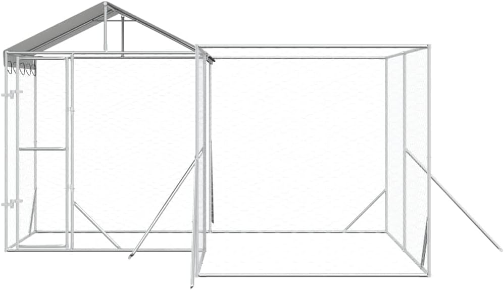 Buitenkennel – Hondenren – Dierenren – Buitenren – Kennel 4 x 4 x 2,5 m – Gegalvaniseerd Staal – Water- en UV-bestendig Dak