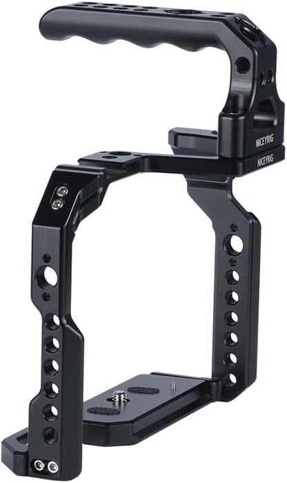 Camerakooi met Bovenhandgreep voor 90D/80D/70D – Camera Cage – DSLR Rig – Camera Rig – Videokooi – Aluminiumlegering – NATO Rail en 2 Cold Shoe