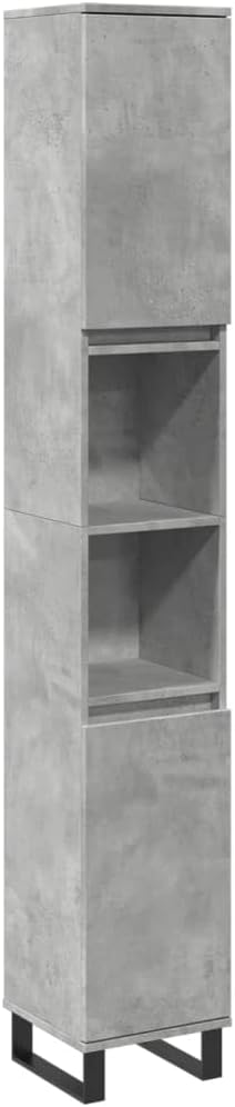 vidaXL Bathroom cabinet 30x30x190cm carved wood concrete gray, bathroom washbasin, bathroom sink cupboard, basin cupboard, washbasin cabinet, washbasin cabinet