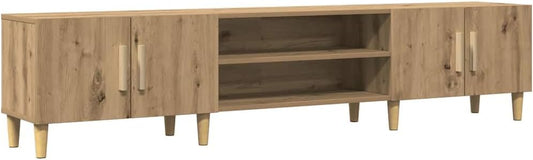vidaXL TV cabinet 180x31.5x40cm carved wood artisanal oak-coloured, TV cabinet, wall cabinet, TV dresser, storage cabinet, tv cabinet, tv wall unit, wall unit