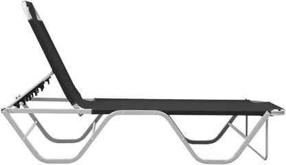 vidaXL Sunbed aluminum and textilene black - QUORE