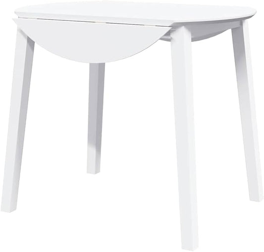Eettafel – Keukentafel – Restauranttafel – Bistrotafel – Tafel – Massief Rubberhout – Inklapbaar – 90x90 cm – Wit