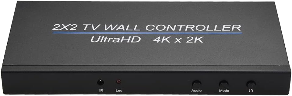 Swallows Video Wall Controller 2X2, 4K 60Hz 2x2 TV Video Wall Controller Screen Stitching Processor Splicer 2x1 3x1 1x3 1x2 4x1 1x4 HD Video Splicer voor PS4 HDTV (4K 60HZ)