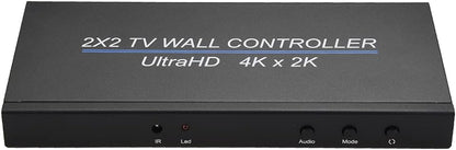 Swallows Video Wall Controller 2X2, 4K 60Hz 2x2 TV Video Wall Controller Screen Stitching Processor Splicer 2x1 3x1 1x3 1x2 4x1 1x4 HD Video Splicer voor PS4 HDTV (4K 60HZ)