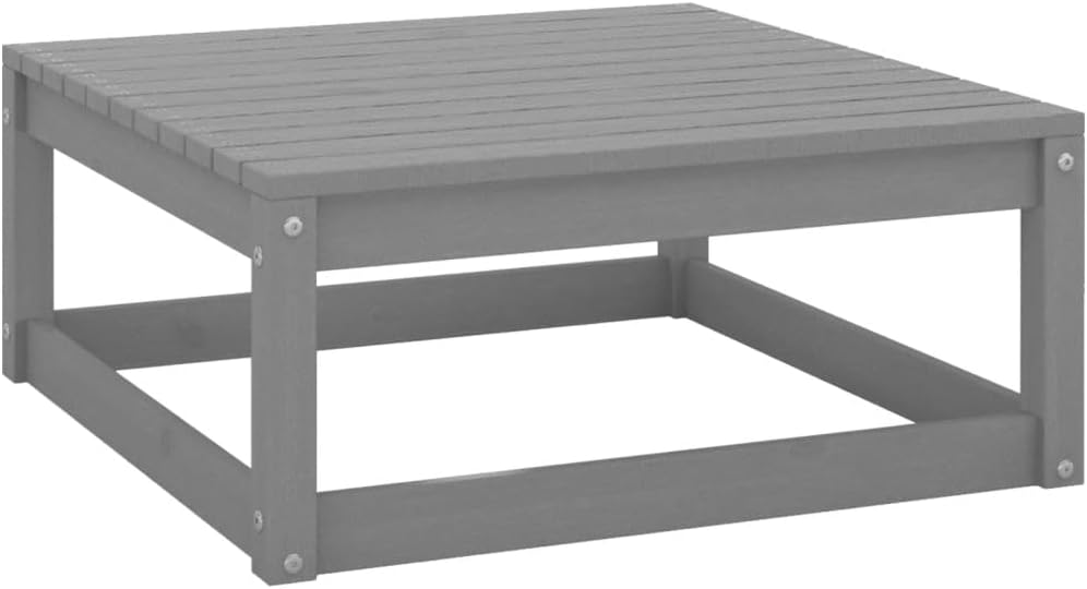 Lounge tuinmeubelset balkon meubelen set tuinlounge set 2-dlg. Tuin Loungeset Grijs grenen massief hout - QUORE