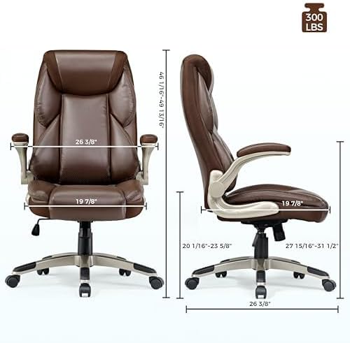 EUREKA ERGONOMIC Office Chair, Home Office Computer Chair Made of Leather High Back