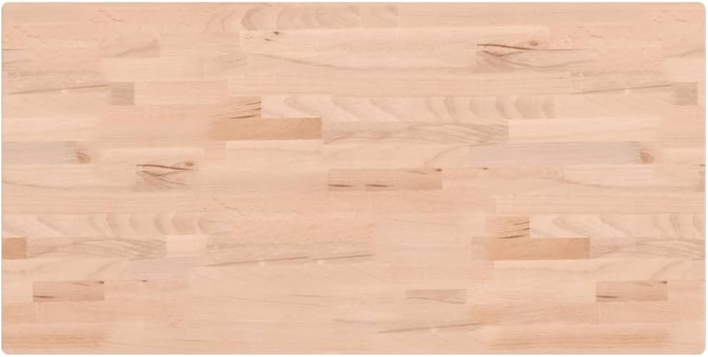 Houten Badkamerblad – Werkblad – Plank – Aanrechtblad – Blad – Massief Beukenhout – 100x50x2,5 cm – Afgeronde Hoeken – Duurzaam En Gemakkelijk Schoon Te Maken