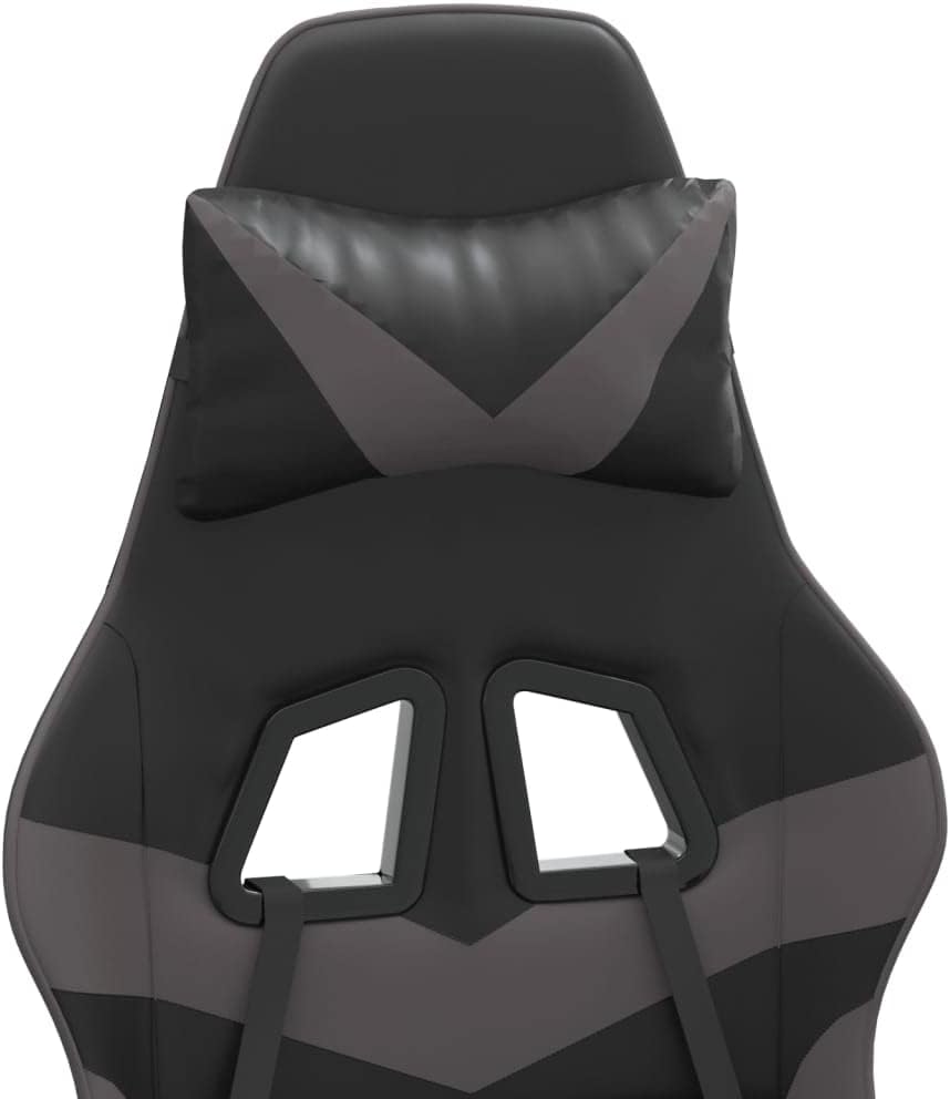 vidaXL Gaming chair swivel leatherette black and grey