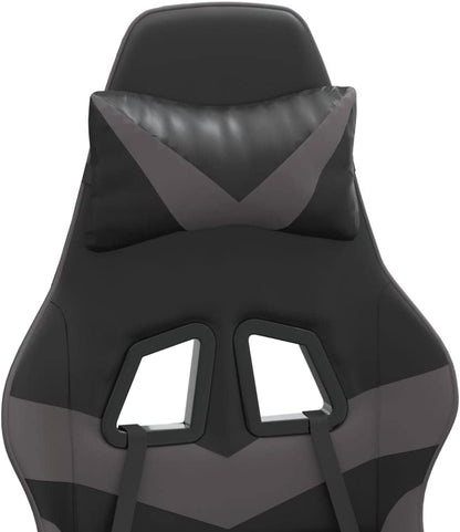 vidaXL Gaming chair swivel leatherette black and grey