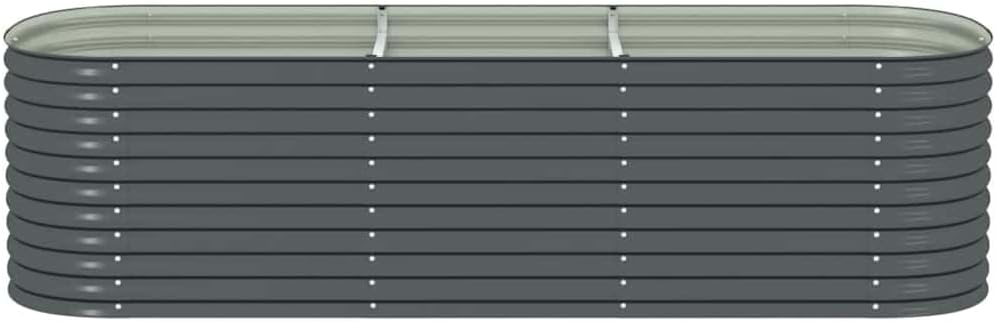 vidaXL Planter 320x80x81cm Galvanized Steel Silver Garden Container Flower Box - QUORE