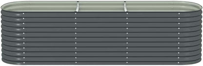 vidaXL Planter 320x80x81cm Galvanized Steel Silver Garden Container Flower Box - QUORE