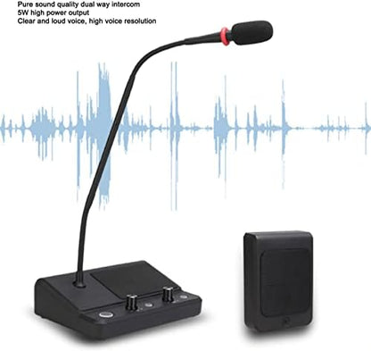 Window Speaker Intercom System, Dual Way Microfoon en Luidspreker, Bank Window Intercom Counter Glazen Raammicrofoon, voor Ticketkantoren, Ziekenhuizen, Ambassade Visa-kantoren, Stationsraam(EU)