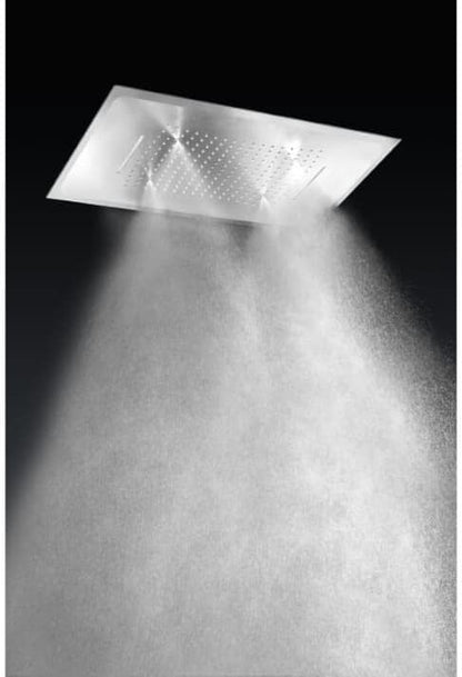 Inbouwdouche – Doucheset – Douchekop – Plafonddouche – Thermostaatkraan – Extra Platte Rechthoekige Douchekop 48x59 cm – Massief Messing Met Chromen Afwerking