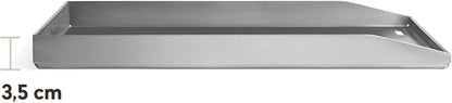 Plancha Grillplaat BURNHARD® RVS 4mm, opstaande rand 3,5cm, geïntegreerde vetafvoer, roestvrij, vaatwasserbestendig – FRED EARL