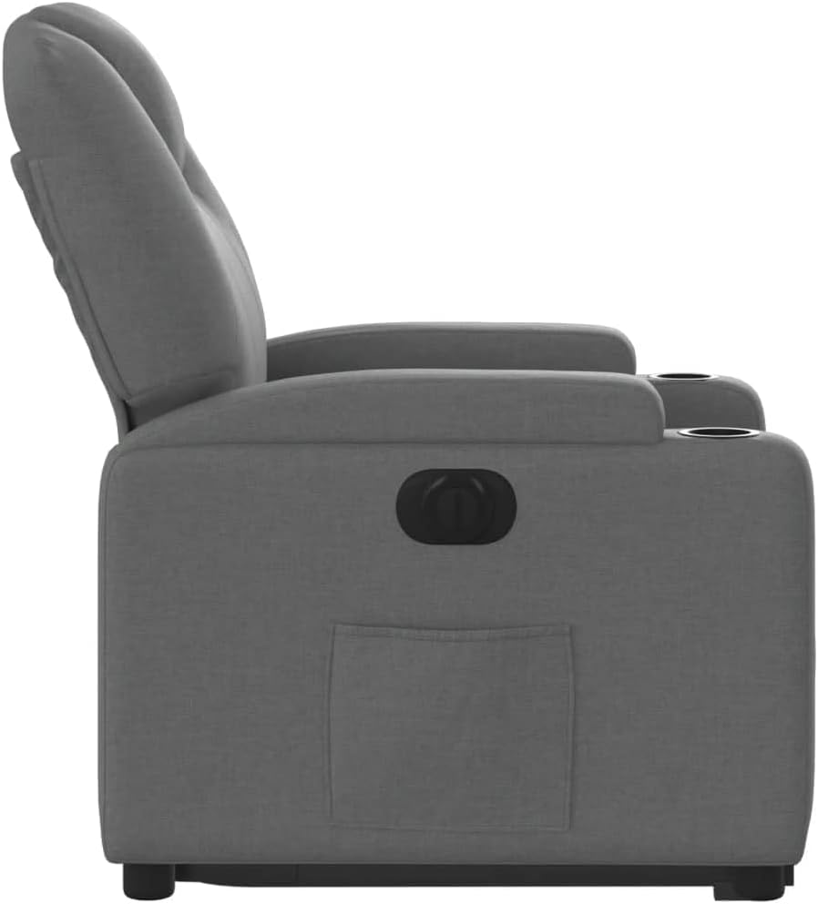 Kantelstoel Elektrisch – Relaxfauteuil – Lounge Stoel – Verstelbare Stoel – Relaxstoel – Donkergrijze Stof – Elektrische Verstelling – Opsta Functie