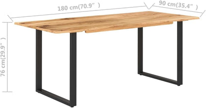 vidaXL Solid Acacia Wood Dining Table Table Kitchen Table Dining Table Tables Furniture Dining Table Dining Tables Kitchen Dining Tables Dinner Kitchen Dining Table