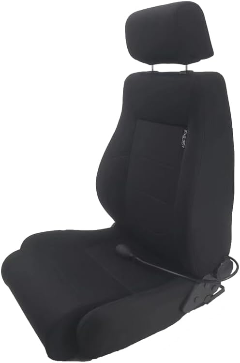 AutoStyle Sportstoel 'Retro II' - Zwart - Dubbelzijdig verstelbare rugleuning - incl. sledes