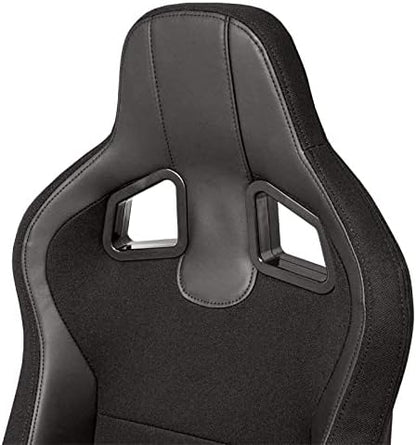 AutoStyle Sportstoel 'MR' - Zwart Kunstleder + Zwart Pine textiel - Dubbelzijdig verstelbare rugleuning - incl. sledes