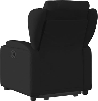 Relaxfauteuil – Elektrische Relaxstoel – Verstelbare Fauteuil – Zwarte Zetel – Lounge Fauteuil – Elektrische Liftfunctie – Ademend Polyester Materiaal