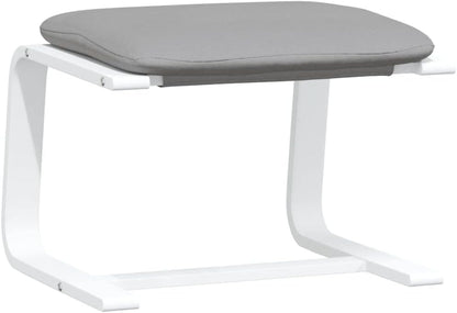 Relaxstoel – Kruk – Stofstoel – Cocktailstoel – Televisiestoel – Lichtgrijs – Massief Berkenhout Frame – Afneembare Wasbare Hoezen
