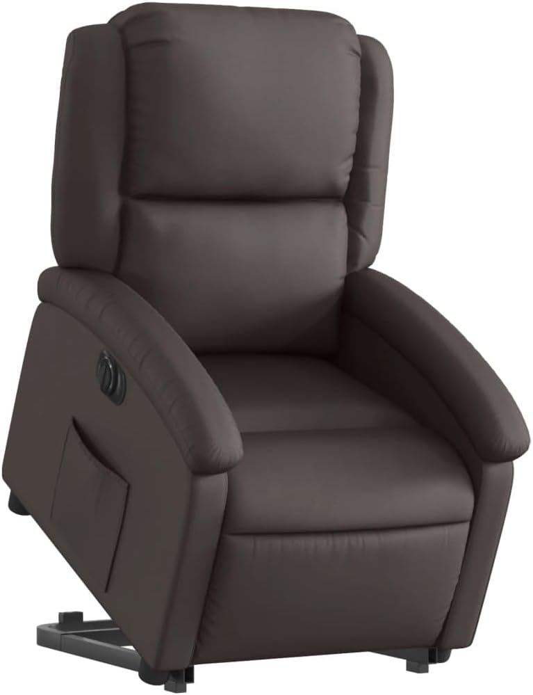 Elektrische Relaxfauteuil – Relaxstoel – Opsta-Fauteuil – TV-Stoel – Elektrische Relaxstoel – Opsta-Hulp Met Elektrische Verstelling – Echt Koeienleer Donkerbruin