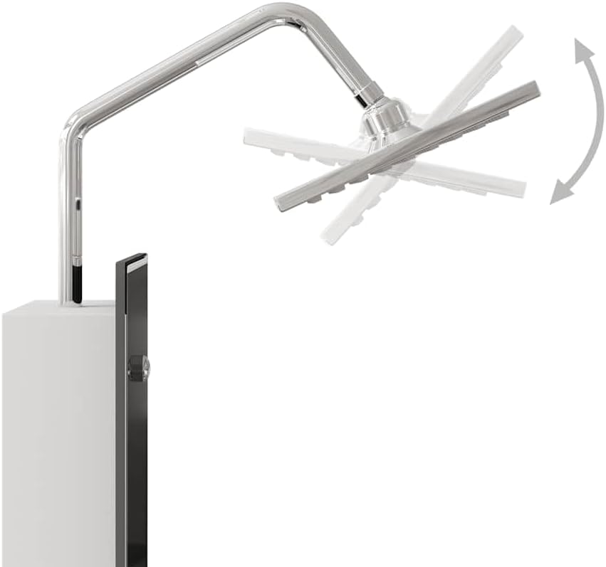 Douchepaneel – Douchezuil – Douchesysteem – Douchekolom – Regendouche – Roestvrij Staal & Gehard Glas – Zwart 18x45,5x130 cm
