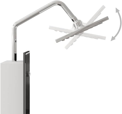 Douchepaneel – Douchezuil – Douchesysteem – Douchekolom – Regendouche – Roestvrij Staal & Gehard Glas – Zwart 18x45,5x130 cm