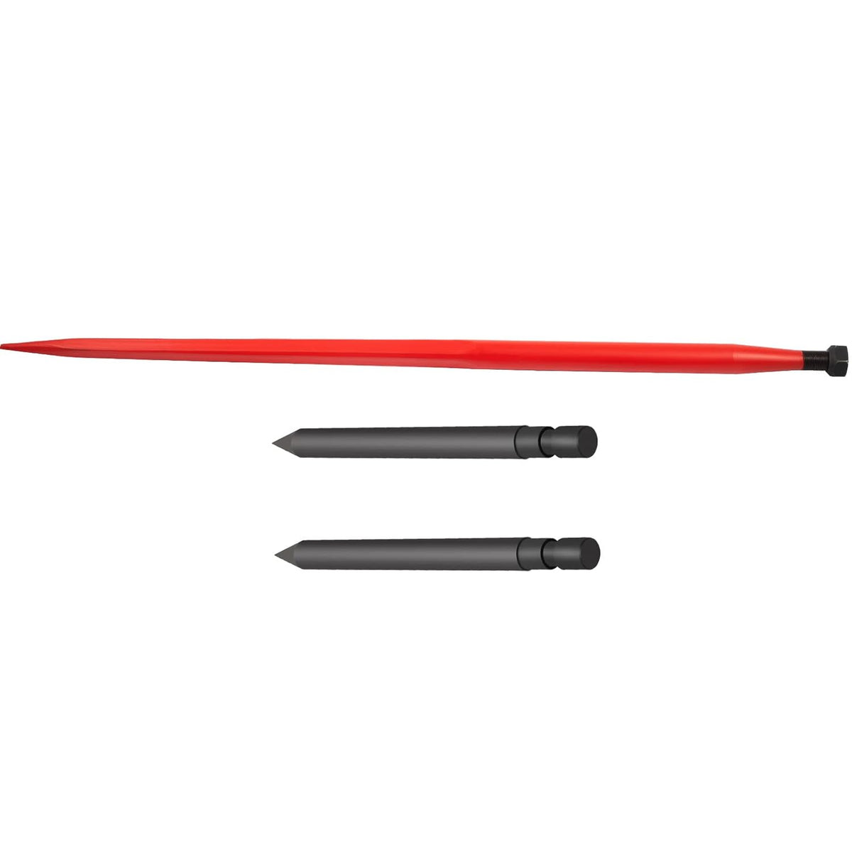 VEVOR Hooispuit, 125 cm, hooibergpen, capaciteit 1360 kg, snelspanbalpunt, vierkant, 4,5 cm breed, rood gecoate balvork, met 2 stabiliserende lansen - QUORE
