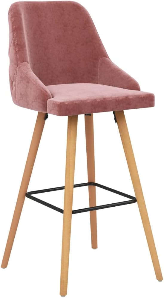 vidaXL 2x Barstoel Barkruk Kruk Stoel Zitstoel Cafestoel Eetstoel Zetel Barstoelen Barkrukken Zitmeubel Barmeubel Meubel Krukken Fluweel Roze