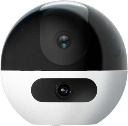 Beveiligingscamera - WiFi-bewakingscamera - Camerabewaking - met 360° - Dubbele Lens - 2K - 4MP+4 MP - Automatische Tracking - Persoons - Dierdetectie - Tweewegaudio - 10m Nachtzicht Patrouille - Privacymodus - voor Binnen - Wit