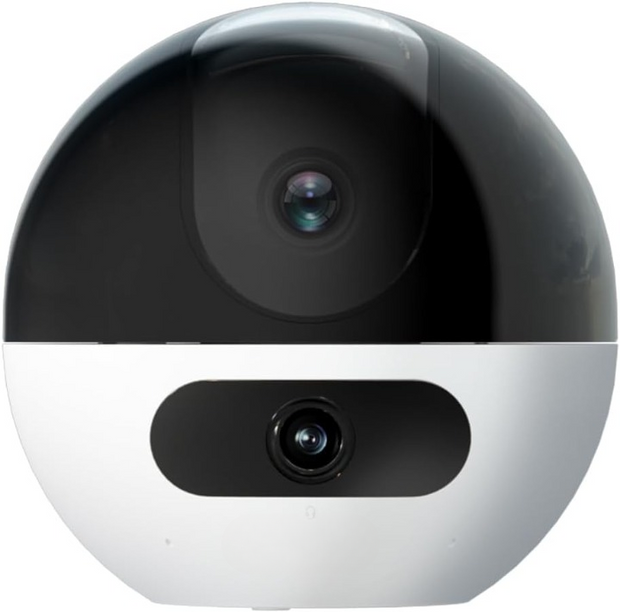 Beveiligingscamera - WiFi-bewakingscamera - Camerabewaking - met 360° - Dubbele Lens - 2K - 4MP+4 MP - Automatische Tracking - Persoons - Dierdetectie - Tweewegaudio - 10m Nachtzicht Patrouille - Privacymodus - voor Binnen - Wit