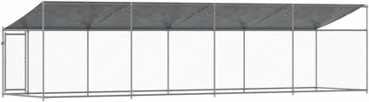 Dog Cage with Roof and Door grey 8x2x2m galvanized steel, Walk In Chicken Coop Galvanized Chicken Coop, Chicken Coop, Chicken Coop, Chicken Coop, Cage, Rabbit Hutch, Pet Box, Backyard