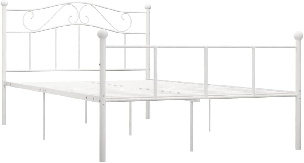 vidaXL Bedframe metaal wit 160x200 cm