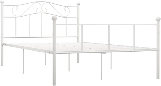 vidaXL Bedframe metaal wit 160x200 cm