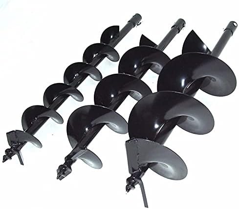 3 Auger Drill Attachments, 100/150/200 mm, Ideal for Excavation, Earth Drill, Hand Garden Drill, Earth Drill for Drill, Plant Drill, Digging Tool - QUORE